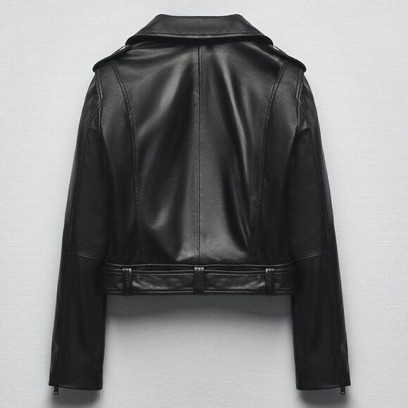 Zara GENUINE Leather Jacket New NWT - Picture 5 of 7